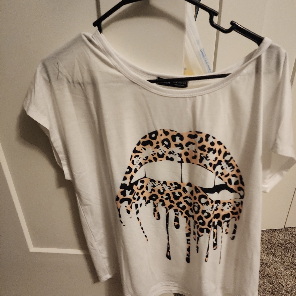 Shein leopard lips shirt
